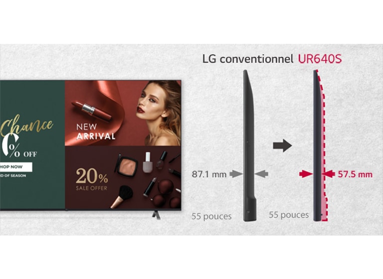 La série UR640 possède une profondeur plus réduite par rapport au modèle LG conventionnel.