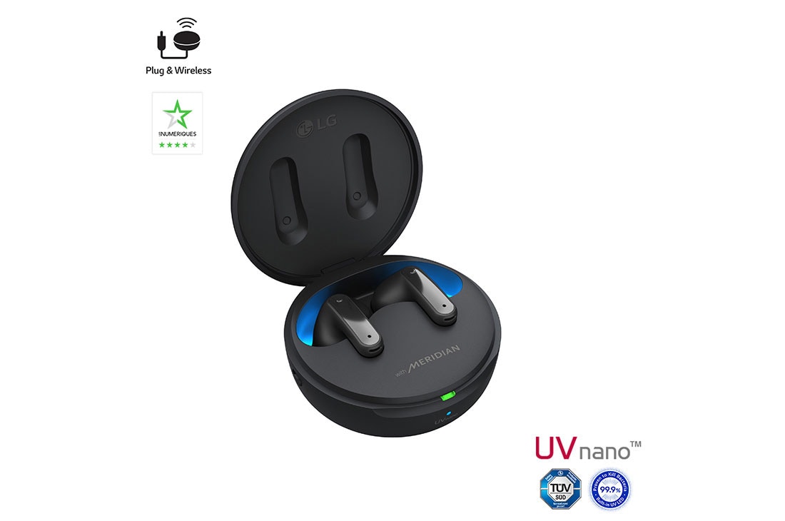 LG TONE Free FP9 | Ecouteurs Bluetooth True Wireless | Réduction Active de Bruit | Plug & Wireless | Fonction anti-bactérienne, LG TONE-FP9