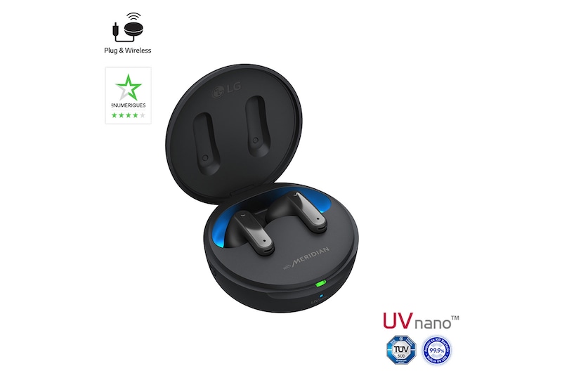 LG TONE Free FP9 | Ecouteurs Bluetooth True Wireless | Réduction Active de Bruit | Plug & Wireless | Fonction anti-bactérienne, LG TONE-FP9
