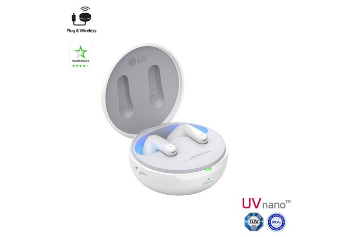 LG TONE Free FP9W | Ecouteurs Bluetooth True Wireless | Réduction Active de Bruit | Plug & Wireless | Fonction anti-bactérienne, LG TONE-FP9W