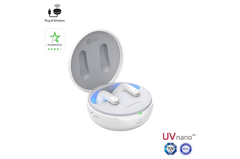 LG TONE Free FP9W | Ecouteurs Bluetooth True Wireless | Réduction Active de Bruit | Plug & Wireless | Fonction anti-bactérienne, LG TONE-FP9W
