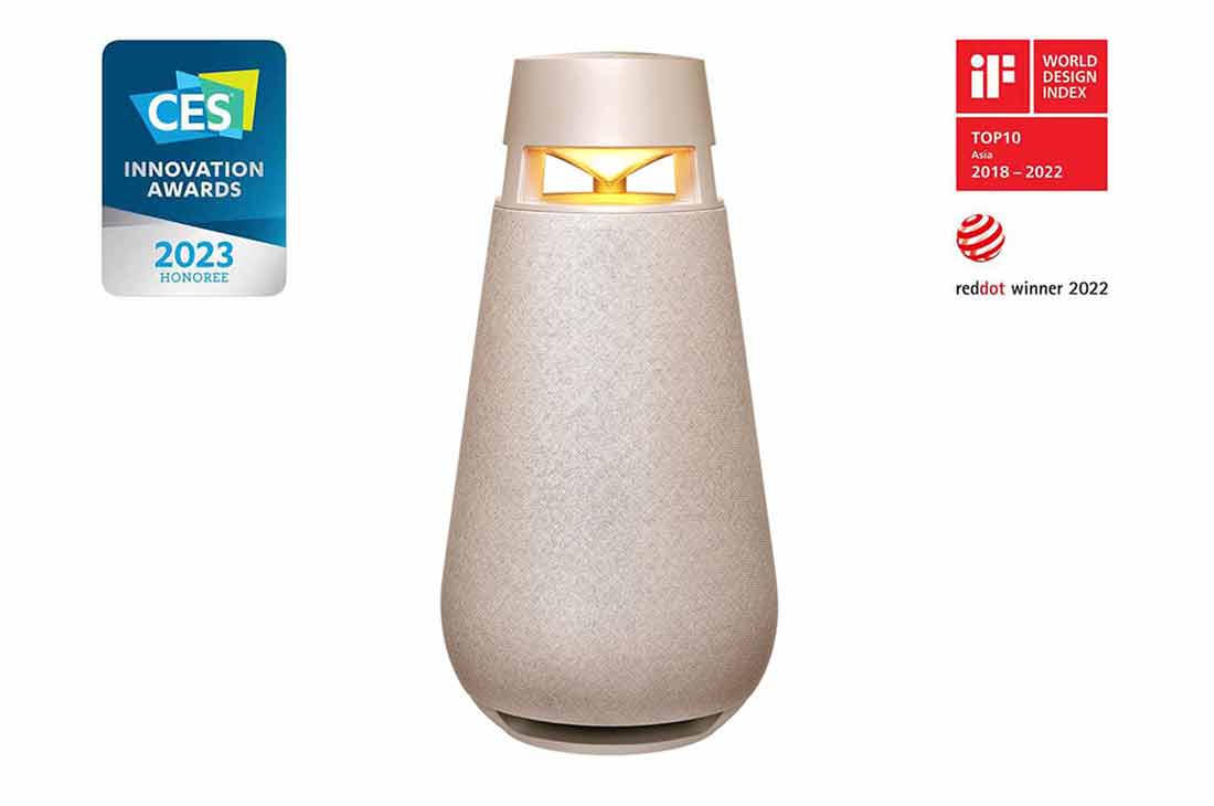 LG XBOOM 360 XO3QBE | Enceinte Bluetooth Design | Son omnidirectionnel 360° | Jusqu'à 24h d'autonomie | IP54 | Lumières d'ambiance , LG XO3QBE