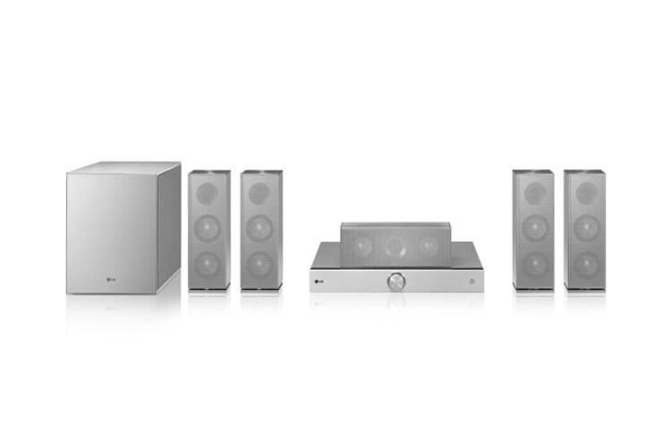 Vue avant de Home-cinéma Blu-ray 3D, 1100W, Membranes en fibre d&#39;aramide. LG BH8220B