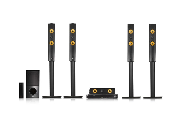 LG Home Cinema 5.1Ch 1200W | Lecteur Blu-Ray 3D | USB | LG Smart TV | DLNA | Bluetooth | Private sound mode | FLAC | WIFI | Enceintes arrière sans fil | Enceintes en fibre d'aramide | Multiroom Tx, LG LHB755W