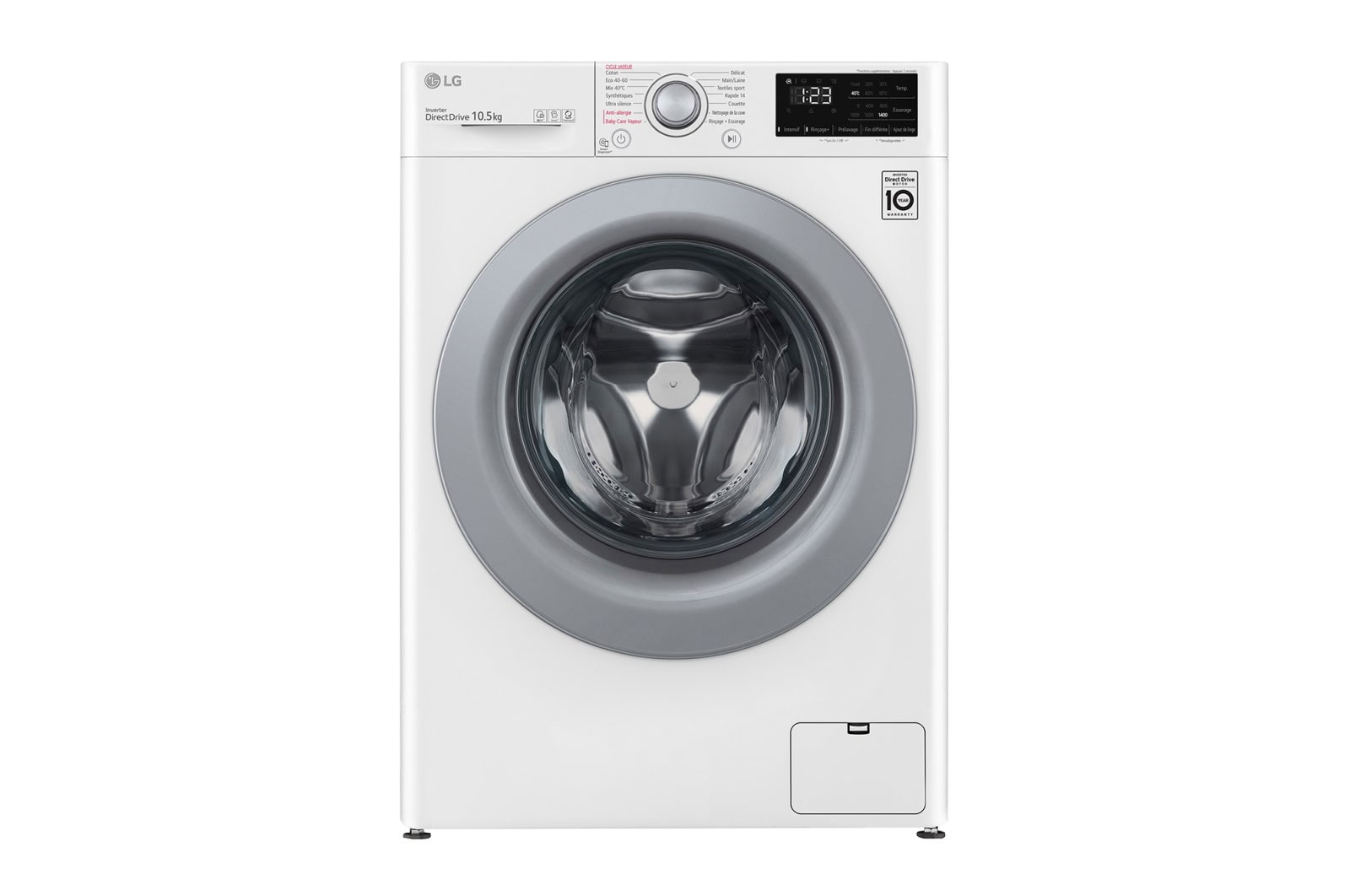 Vue avant de Lave-linge | 10.5 kg | 68L | 6 Motion Direct Drive™ LG F14V34WHS