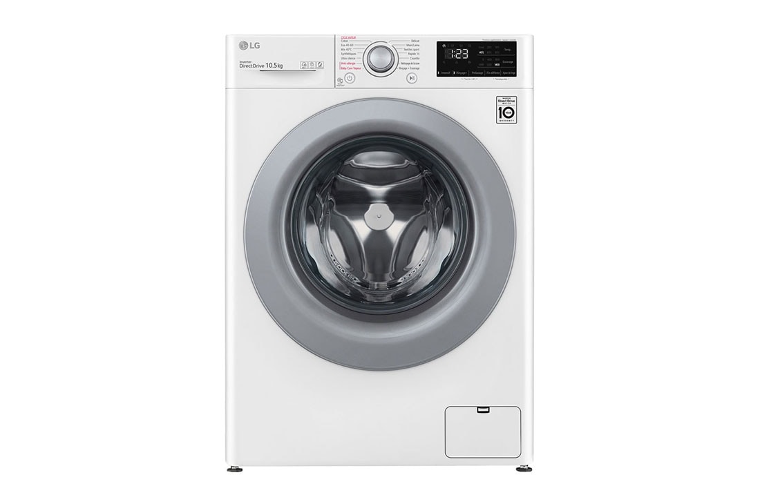 LG Lave-linge 10.5 kg - 68L | AI Direct Drive™ | Moteur Direct Drive™ garanti 10 ans, LG F14V34WHS