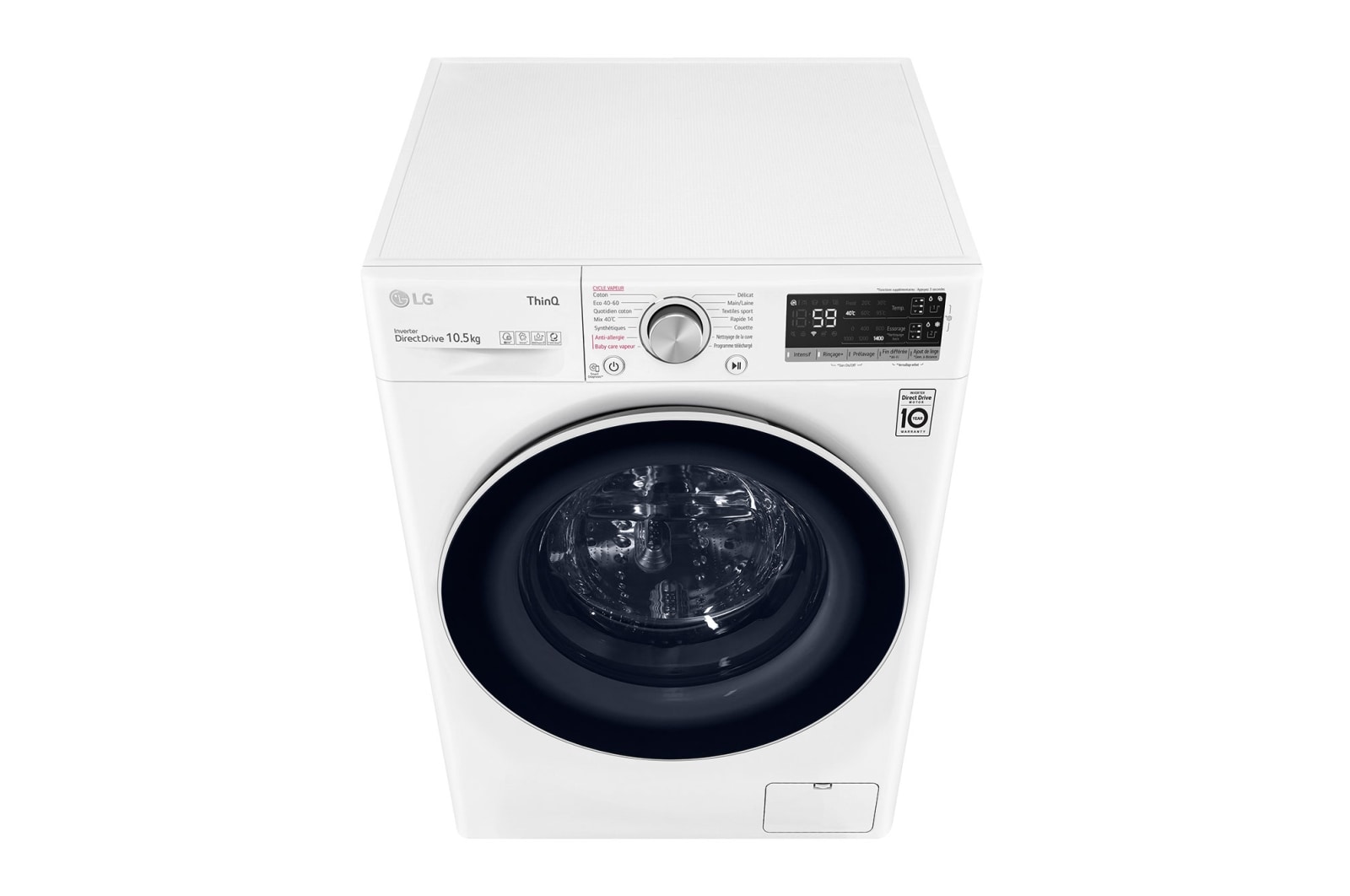 LG Lave-ling 10.5kg - 68L | Moteur intelligent AI Direct Drive™ garanti 10 ans  | Dosage automatique ezDispense™, LG F14V40WHSA