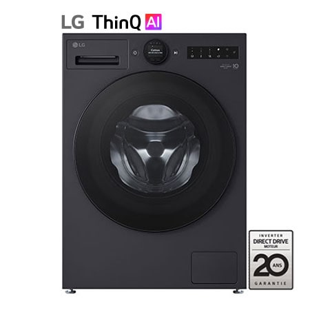 Lg Noir Mat Lave-Linge 11 Kg Molette Avec Écran Lcd Intégré Ai Dd™ Turbowash™ Steam ™ - F14x76bmst