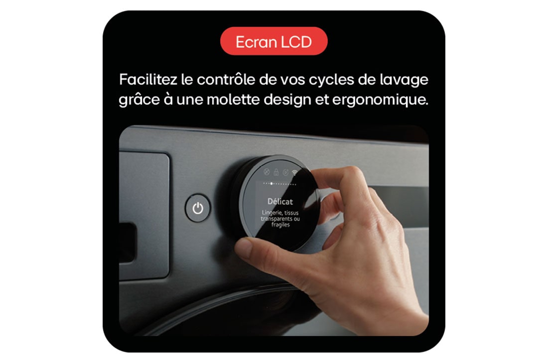 LG Lave-linge 11 kg | Molette avec écran LCD intégré | AI DD™ | Turbowash™ | Steam ™ , LG F14X76BMST