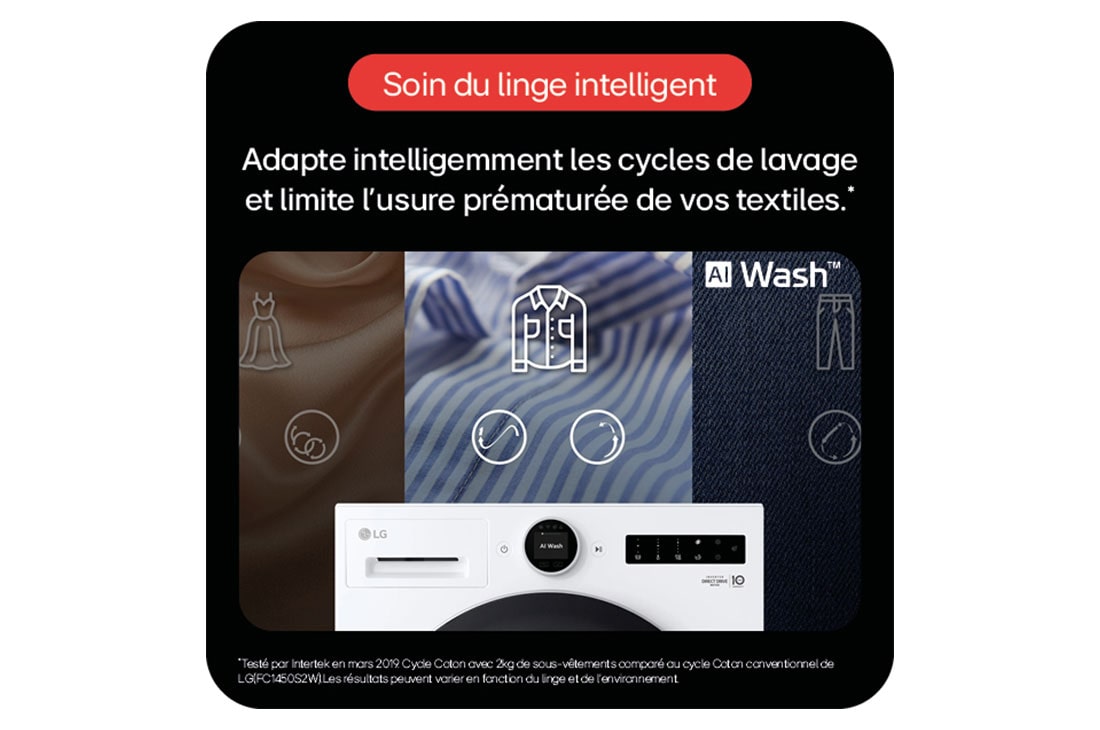 LG Lave-linge 11 kg | Molette avec écran LCD intégré | AI DD™ | Turbowash™ | Steam ™ , LG F14X76BMST