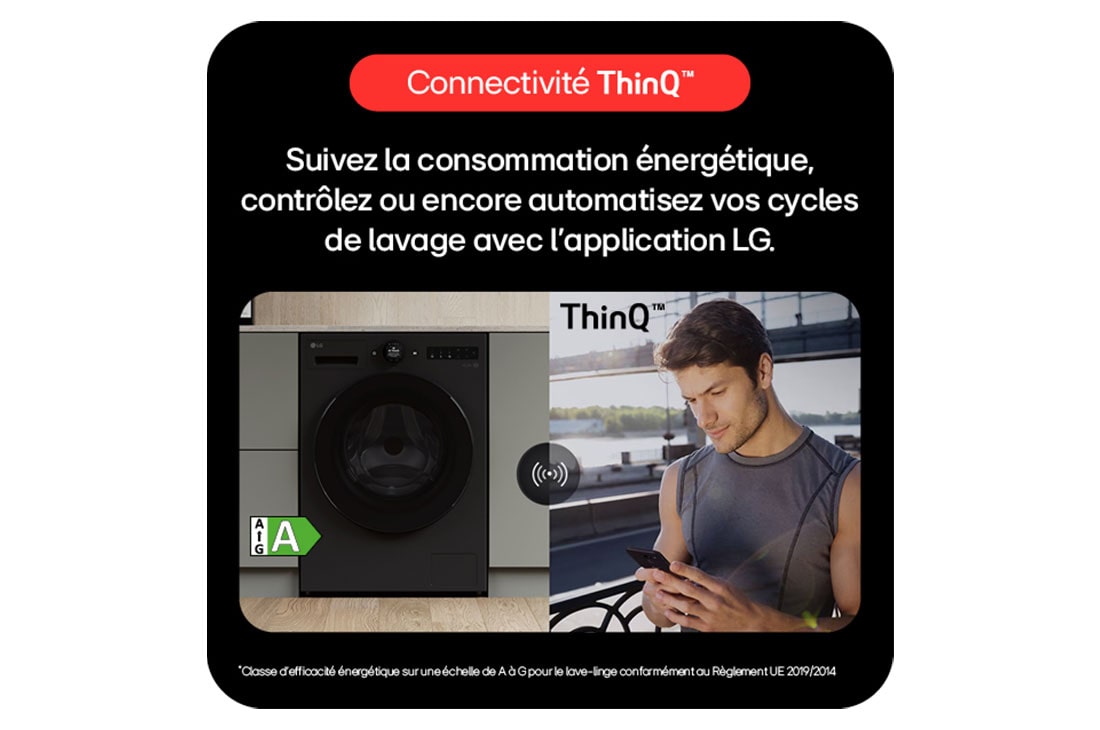 LG Lave-linge 11 kg | Molette avec écran LCD intégré | AI DD™ | Turbowash™ | Steam ™ , LG F14X76BMST