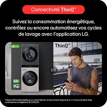 LG WashTower | Lave-linge 12kg | Sèche-linge 10kg, LG F214WT8GRBE