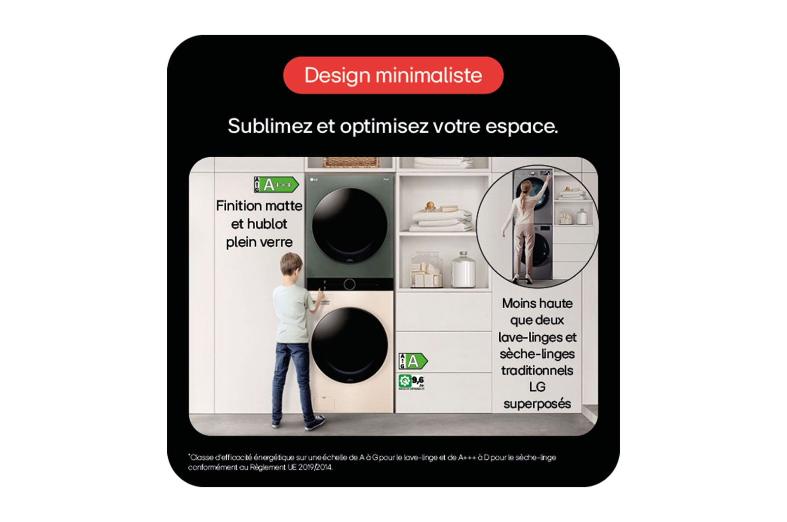LG WashTower | Lave-linge 12kg | Sèche-linge 10kg, LG F214WT8GRBE