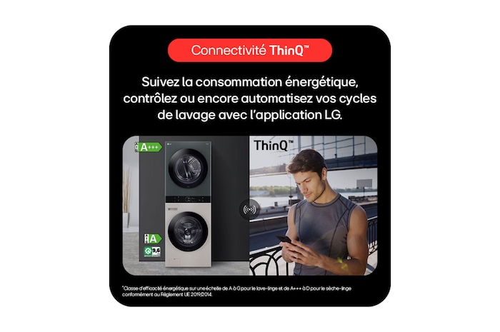 LG WashTower | Lave-linge 12kg | Sèche-linge 10kg, LG F214WT8GRBE