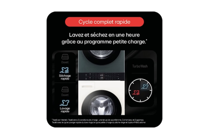 LG WashTower | Lave-linge 12kg | Sèche-linge 10kg, LG F214WT8GRBE