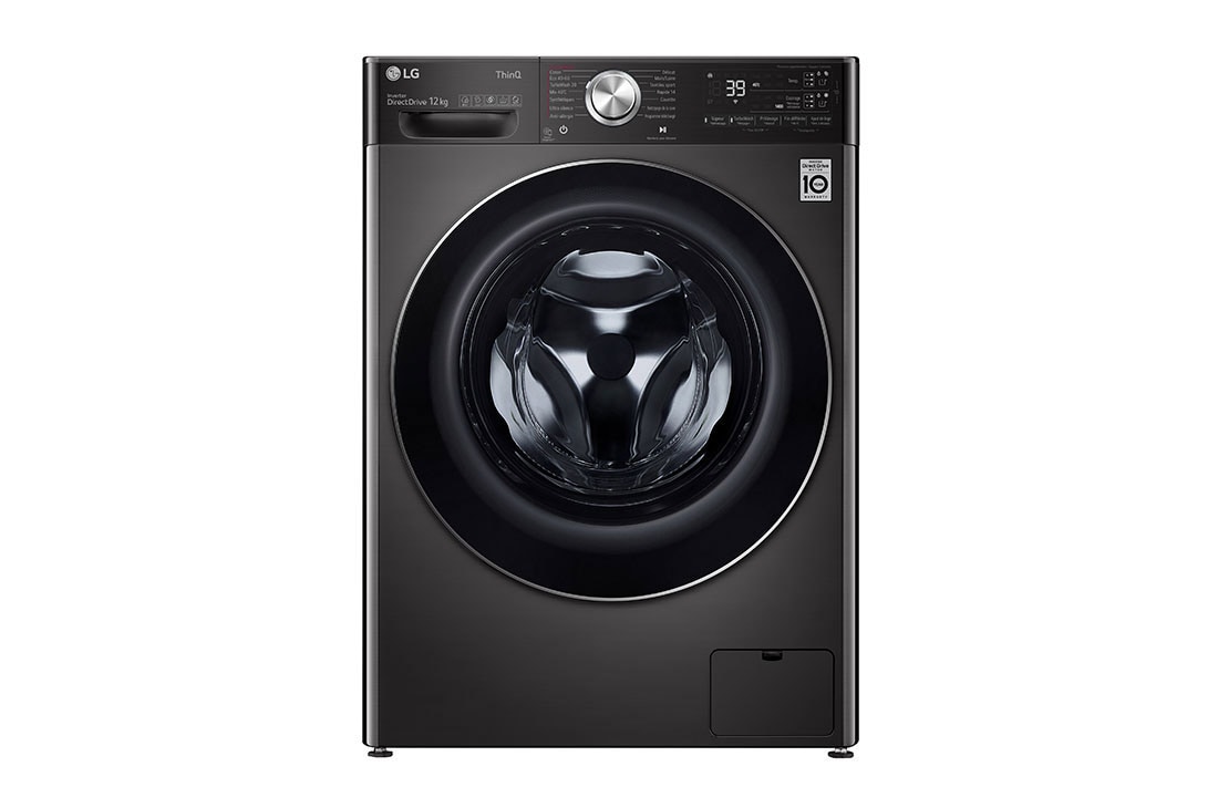 Vue avant de Lave-linge 12 kg - 81L | AI Direct Drive™ | Dosage automatique | Moteur Direct Drive™ garanti 10 ans LG F24V92BSTA