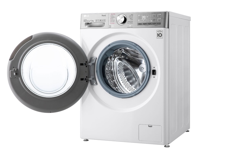 LG Lave-linge 12kg - 81L | Moteur intelligent AI Direct Drive™ garanti 10 ans | Dosage automatique ezDispense™, LG F24V92WHSTA