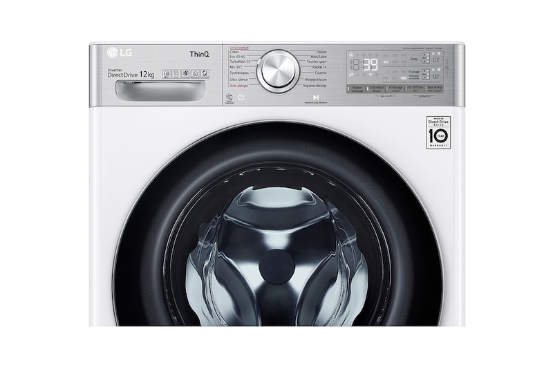 LG Lave-linge 12kg - 81L | Moteur intelligent AI Direct Drive™ garanti 10 ans | Dosage automatique ezDispense™, LG F24V92WHSTA