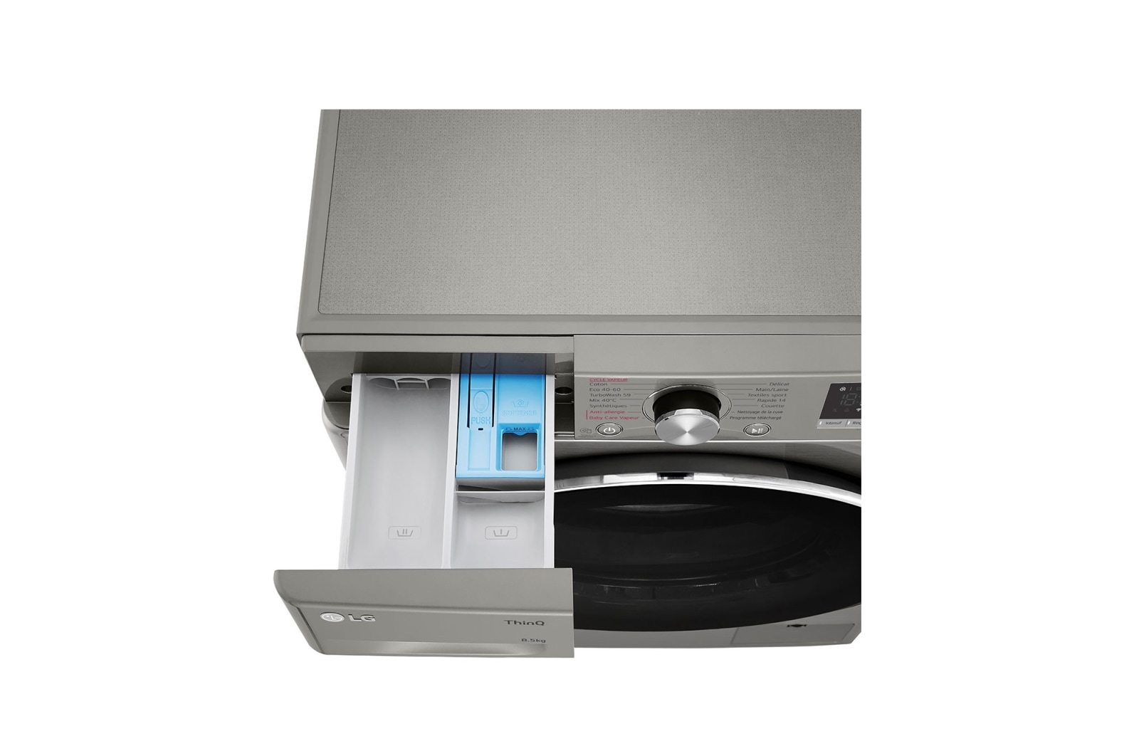 LG Lave-linge Slim 8,5kg - 58L | TurboWash™  | Moteur AI Direct Drive garanti 10 ans, LG F82SV52IXS