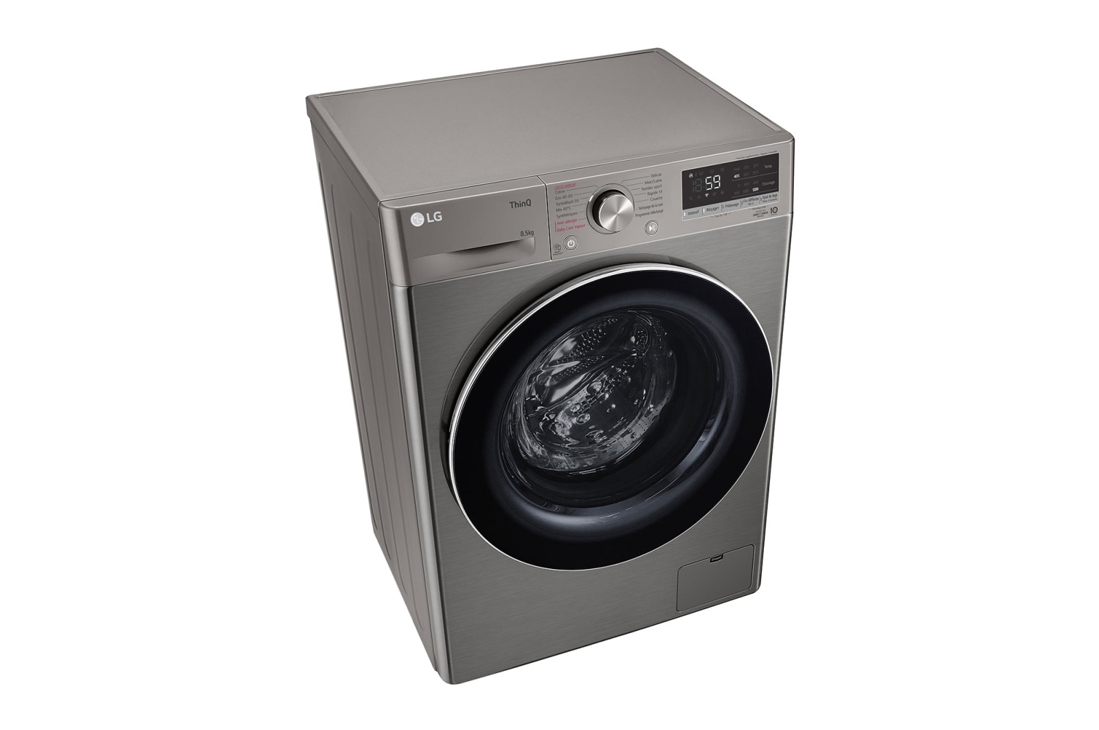 LG Lave-linge Slim 8,5kg - 58L | TurboWash™  | Moteur AI Direct Drive garanti 10 ans, LG F82SV52IXS