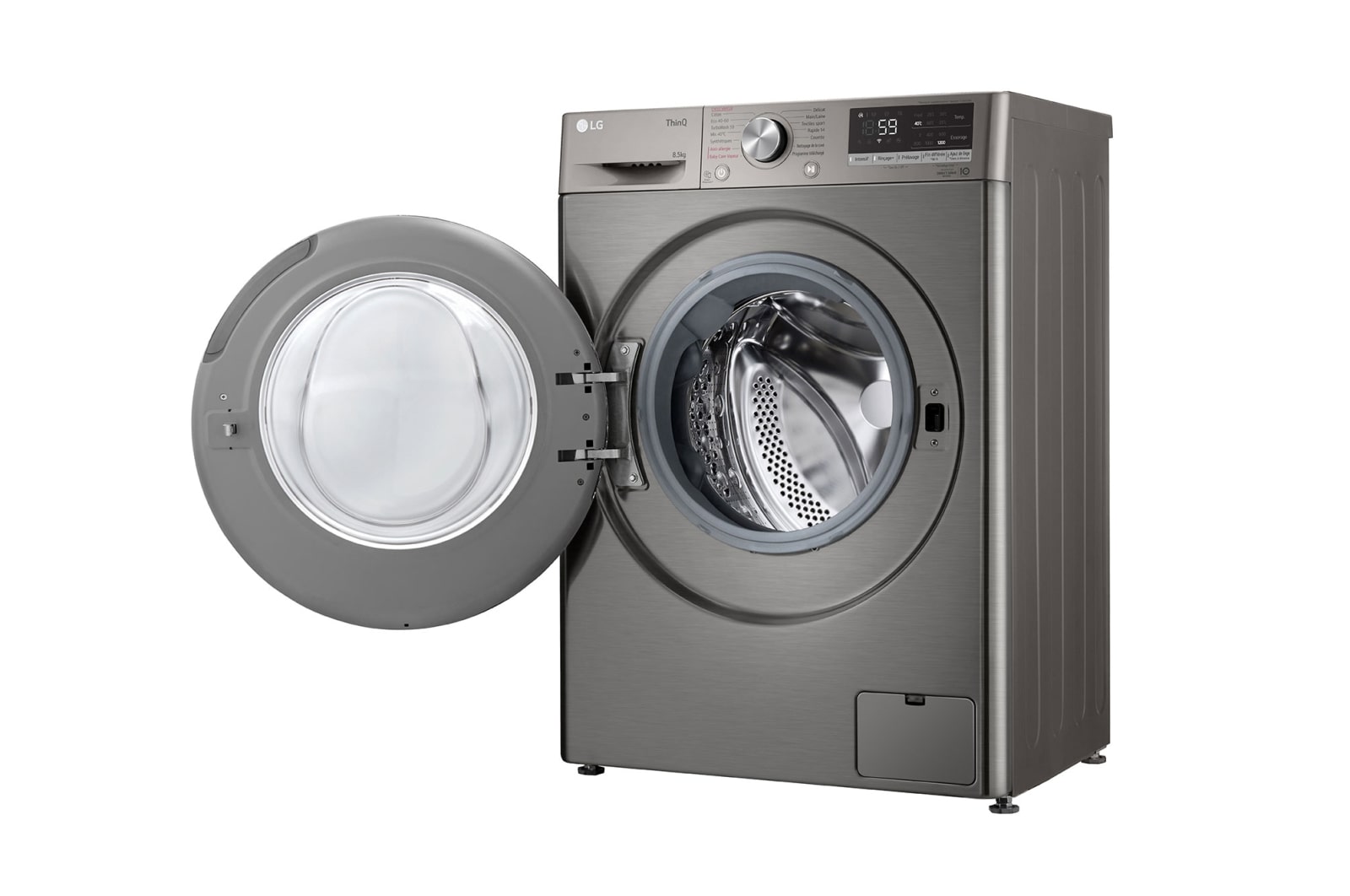 LG Lave-linge Slim 8,5kg - 58L | TurboWash™  | Moteur AI Direct Drive garanti 10 ans, LG F82SV52IXS
