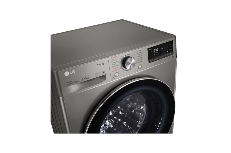 LG Lave-linge Séchant Slim 8,5/5kg - 58L | TurboWash™  | Moteur AI Direct Drive™ garanti 10 ans, LG F852SV52IRS