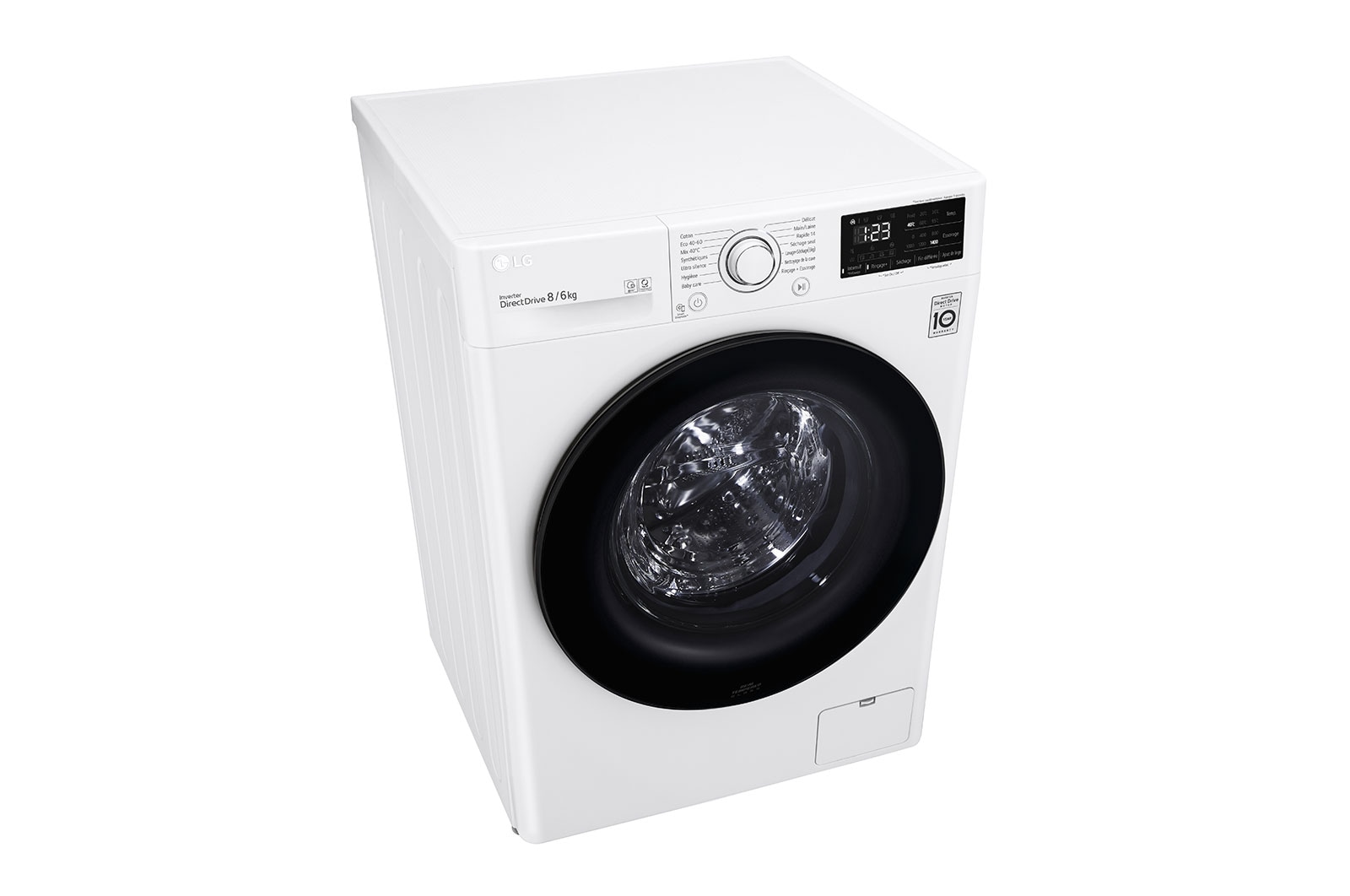LG Lave-linge Séchant 8/6 kg - 68L | AI Direct Drive™ | Smart Diagnosis™ I Moteur Direct Drive™ Garanti 10 ans, LG F864V38WR