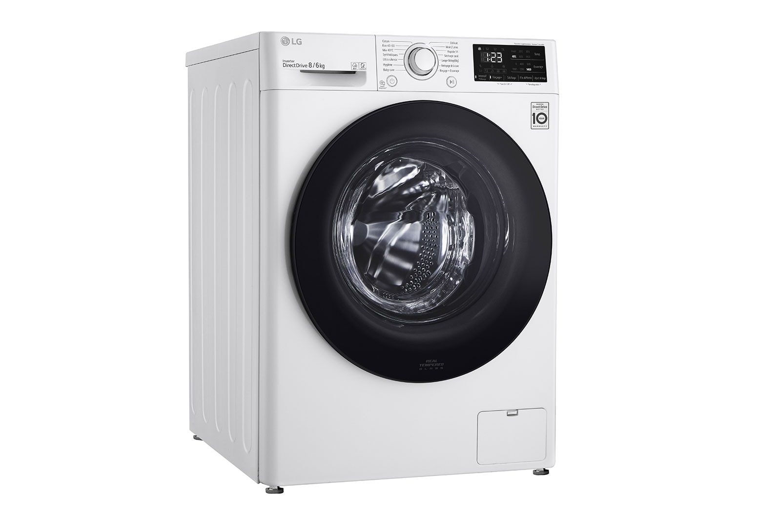 LG Lave-linge Séchant 8/6 kg - 68L | AI Direct Drive™ | Smart Diagnosis™ I Moteur Direct Drive™ Garanti 10 ans, LG F864V38WR