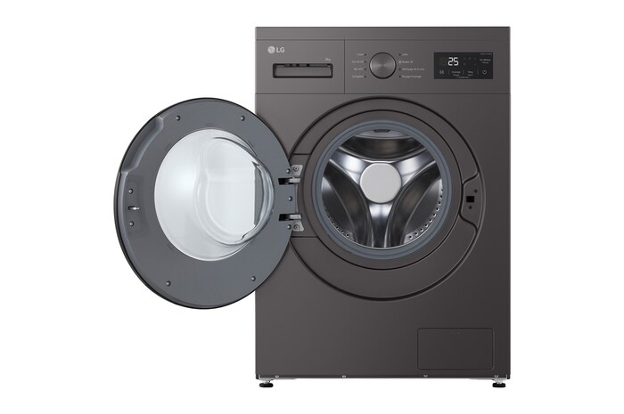 Front loading washing machine front open door image