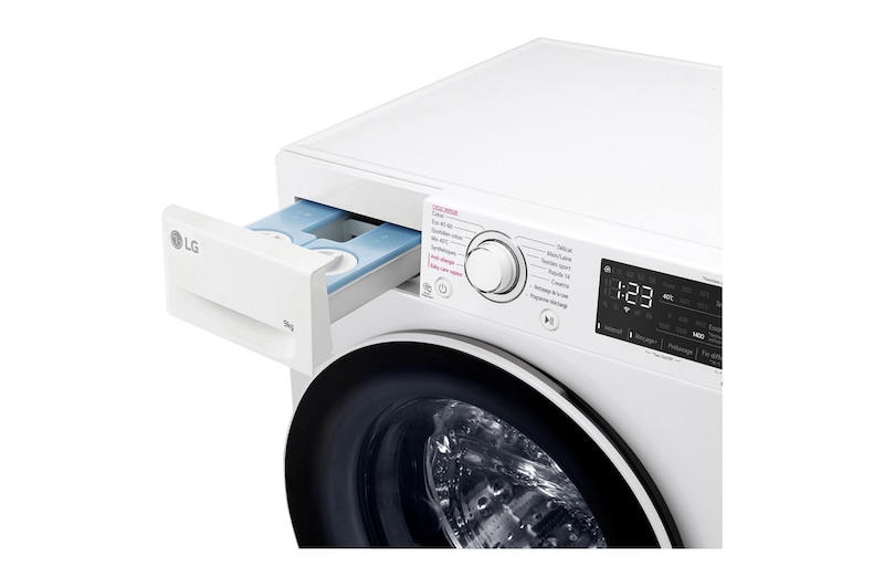 LG Lave-linge 9kg - 68L | Moteur intelligent AI Direct Drive™ garanti 10 ans | Dosage automatique ezDispense™, LG F94V30WHSA