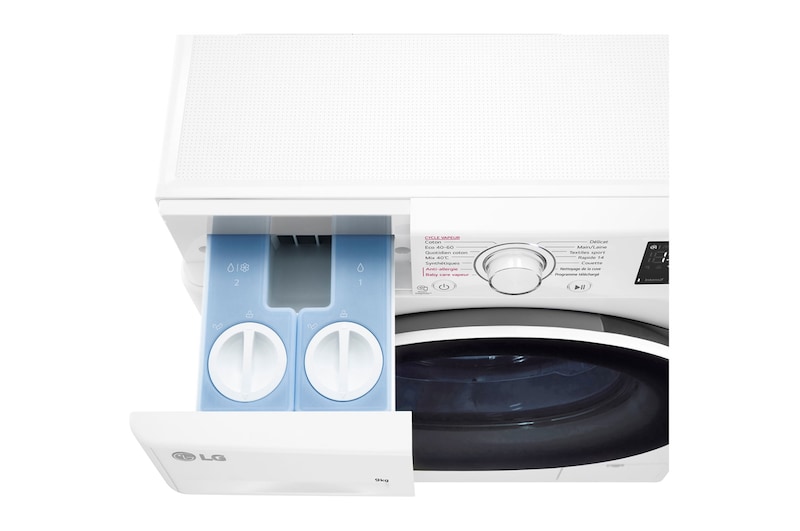LG Lave-linge 9kg - 68L | Moteur intelligent AI Direct Drive™ garanti 10 ans | Dosage automatique ezDispense™, LG F94V30WHSA