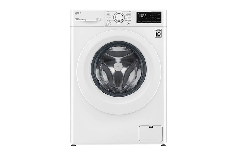 Vue avant de Lave-linge 9 kg - 68L | AI Direct Drive™ | Moteur Direct Drive™ garanti 10 ans LG F94V33WH