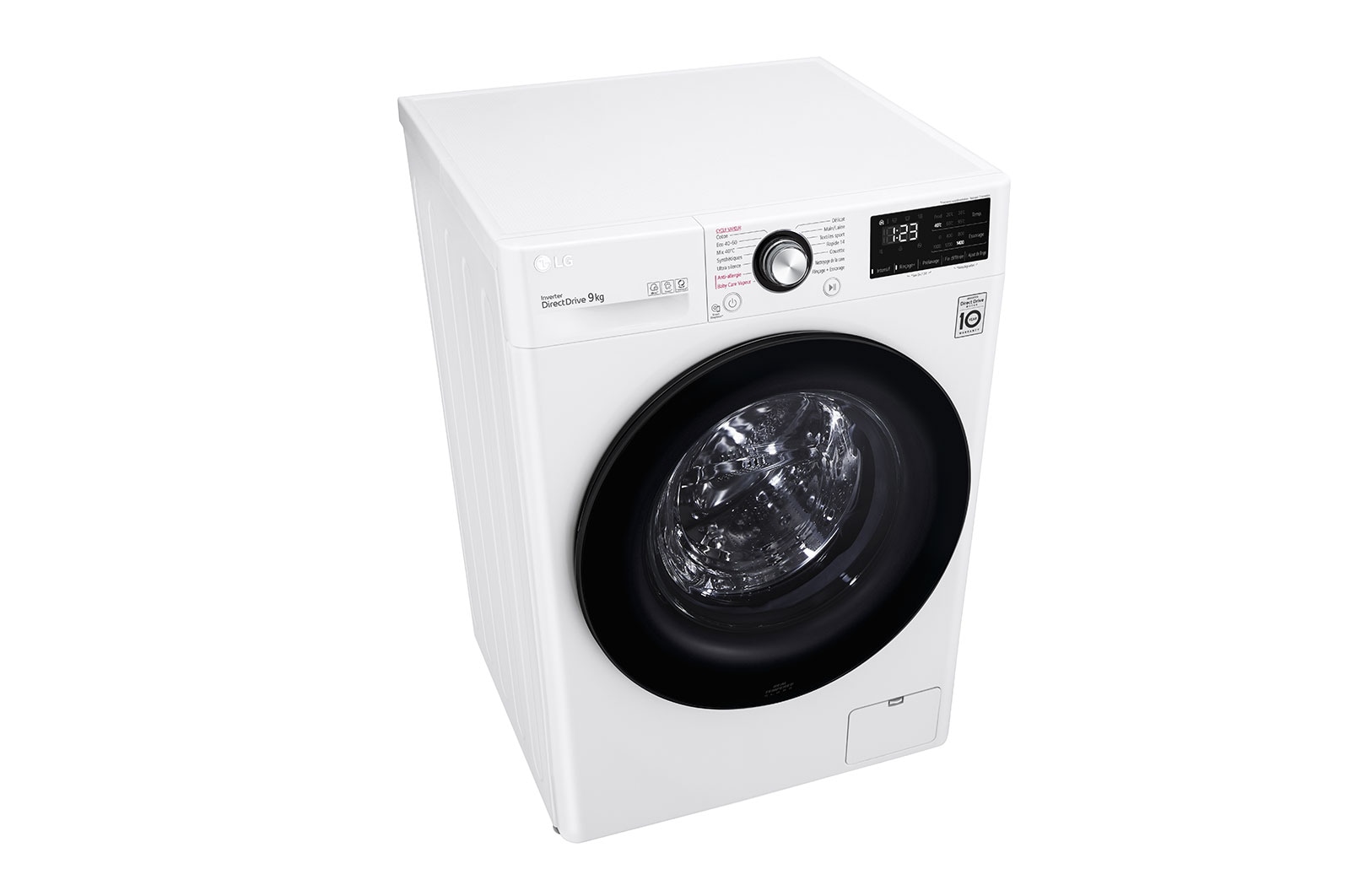 LG Lave-linge 9kg - 68L | Moteur intelligent AI Direct Drive™ garanti 10 ans, LG F94V38WHS