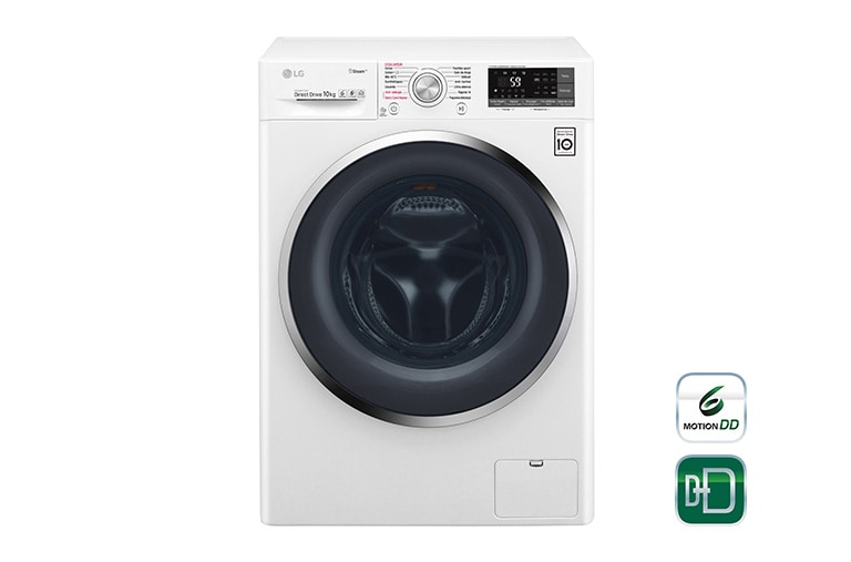 Vue avant de Lave-linge 10 KG | Steam™ | Wi-Fi | 6 Motion Direct Drive™ | A&#43;&#43;&#43;(-40%) | Smart Diagnosis™ | Moteur Direct Drive™ garanti 10 ans LG F14J72WHS