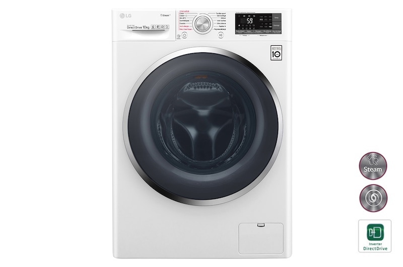 LG Lave-Linge 10KG | TurboWash™ | Steam  | Wi-Fi  | 6 Motion Direct Drive™ | A+++-40% | Smart Diagnosis™ | Moteur Direct Drive™  garanti 10 ans, LG F14J72WHST