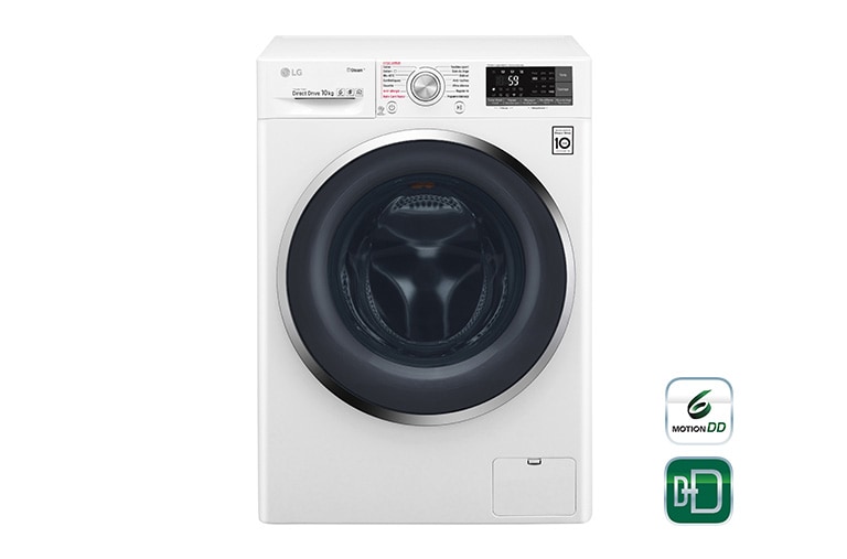 Vue avant de Lave-linge 10 KG | TrueSteam™ | Wi-Fi | 6 Motion Direct Drive™ | A&#43;&#43;&#43;(-40%) | Smart Diagnosis™ | Moteur Direct Drive™ garanti 10 ans  LG F14J82WHS