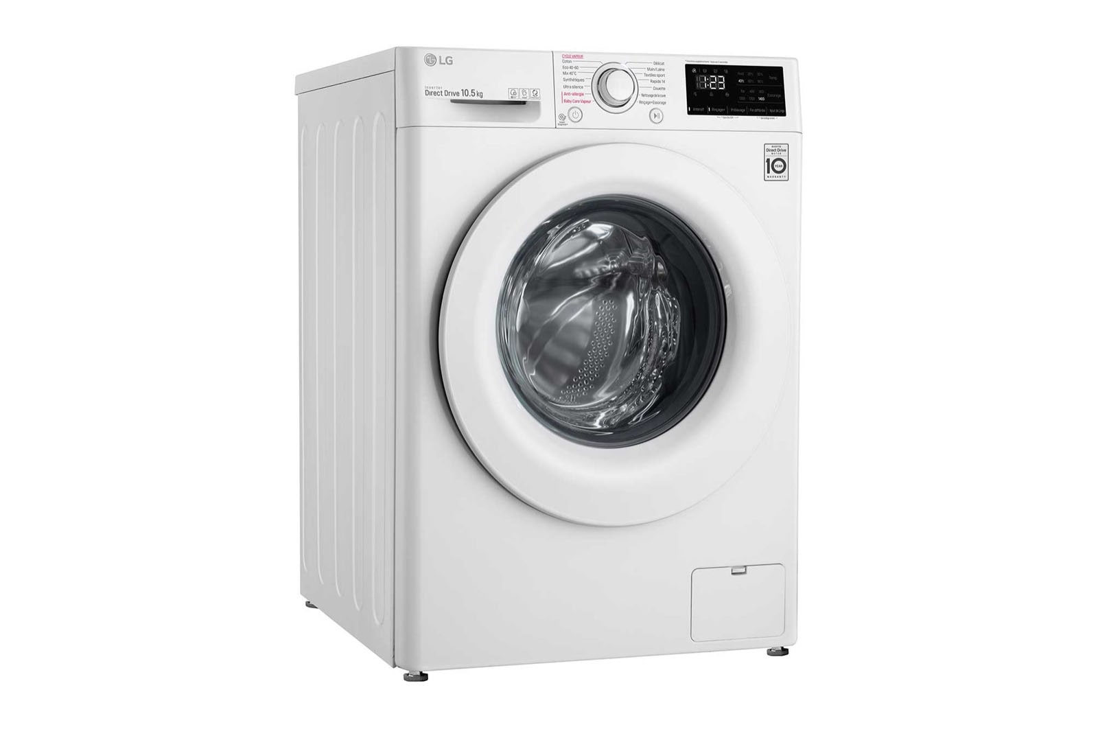LG Lave-linge 10.5 KG - 68L | AI Direct Drive™ | Moteur Direct Drive™ garanti 10 ans  | 6 Motion™ | Steam™ | 53/73dB | B, LG F14V33WHS