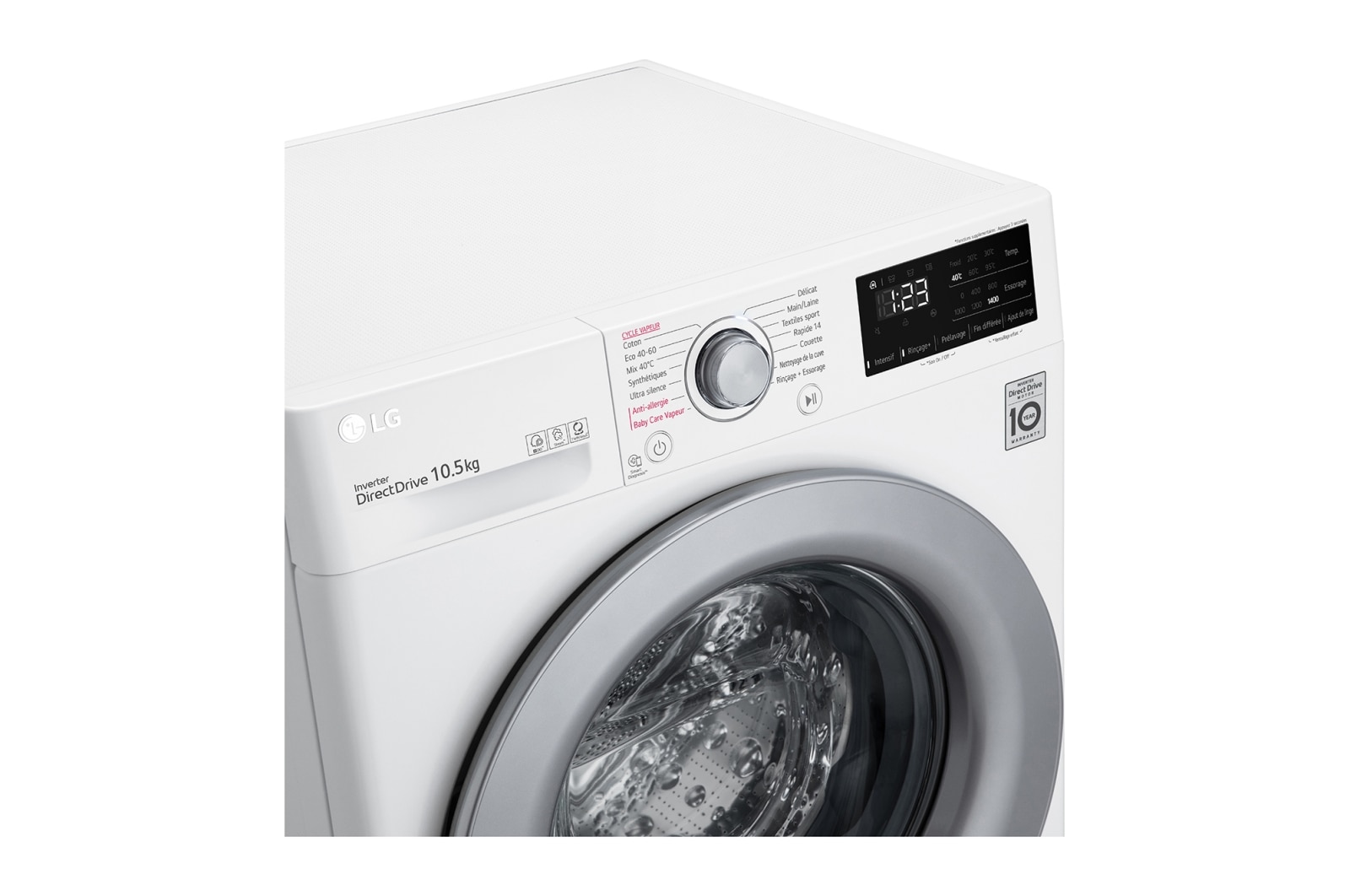 LG Lave-linge | 10.5 kg | 68L | 6 Motion Direct Drive™, LG F14V34WHS