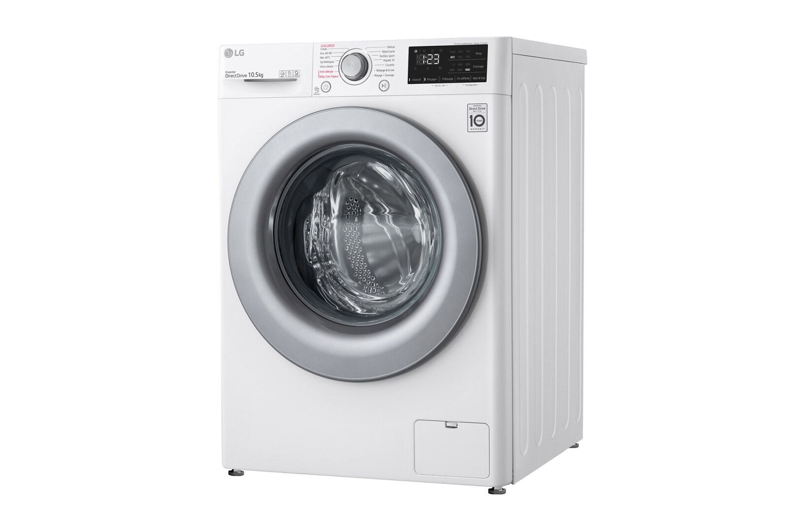 LG Lave-linge | 10.5 kg | 68L | 6 Motion Direct Drive™, LG F14V34WHS