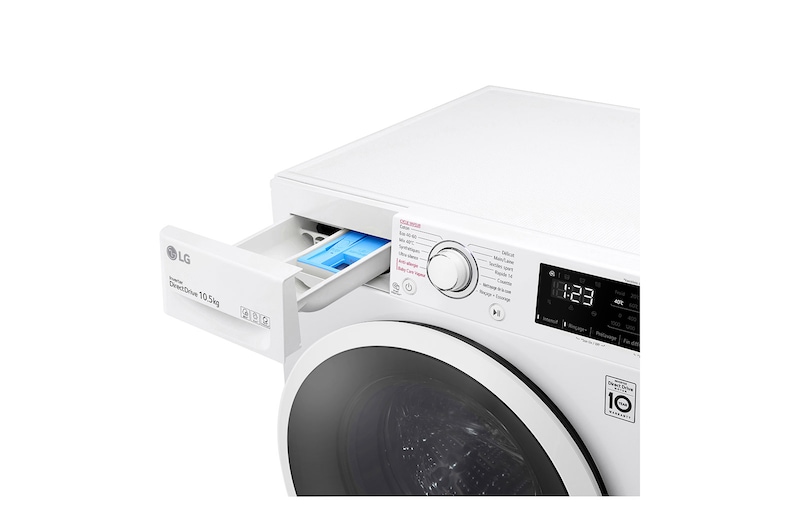 LG Lave-linge 10,5 kg - 68L | AI Direct Drive™ | Moteur Direct Drive™ garanti 10 ans, LG F14V36WHS
