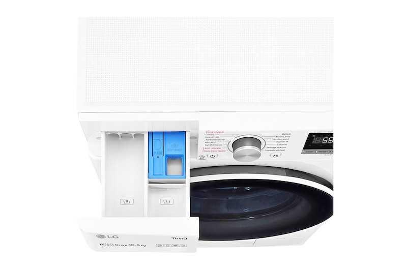 LG Lave-linge 10,5 KG - 68L | AI Direct Drive™ | Moteur Direct Drive™ garanti 10 ans | TurboWash™ | 6 Motion™ | Steam™ | 53/71dB | B, LG F14V50WHS