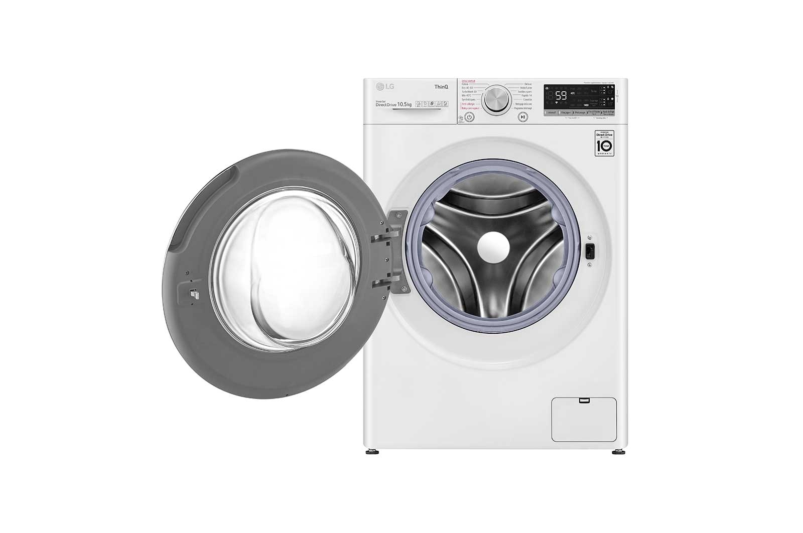 LG Lave-linge 10.5 kg - 68L | AI Direct Drive™ | Dosage automatique | Moteur Direct Drive™ garanti 10 ans, LG F14V51WHSA