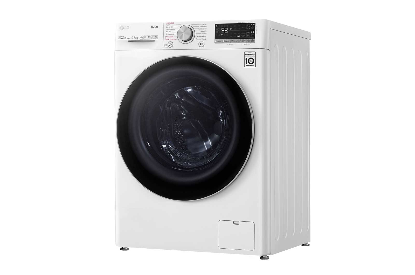 LG Lave-linge 10.5 kg - 68L | AI Direct Drive™ | Dosage automatique | Moteur Direct Drive™ garanti 10 ans, LG F14V51WHSA