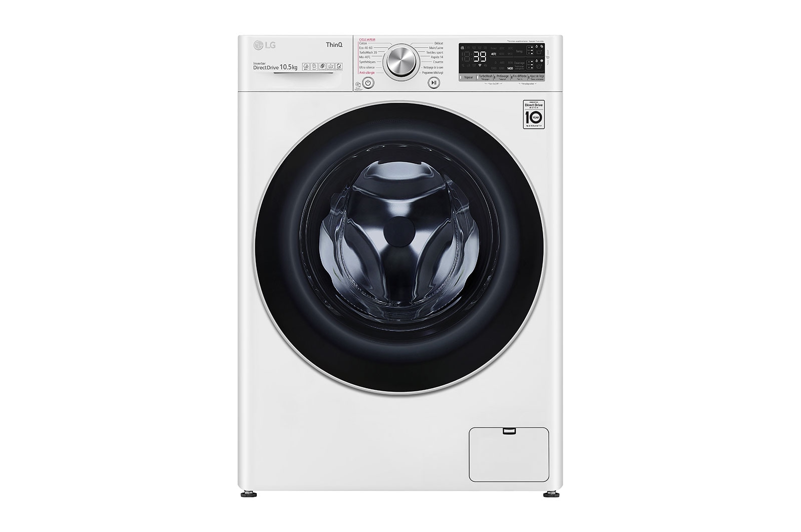 Vue avant de LG F14V71WSTA | Lave-linge 10.5 kg - 68L | AI Direct Drive™ | Moteur Direct Drive™ garanti 10 ans  LG F14V71WSTA