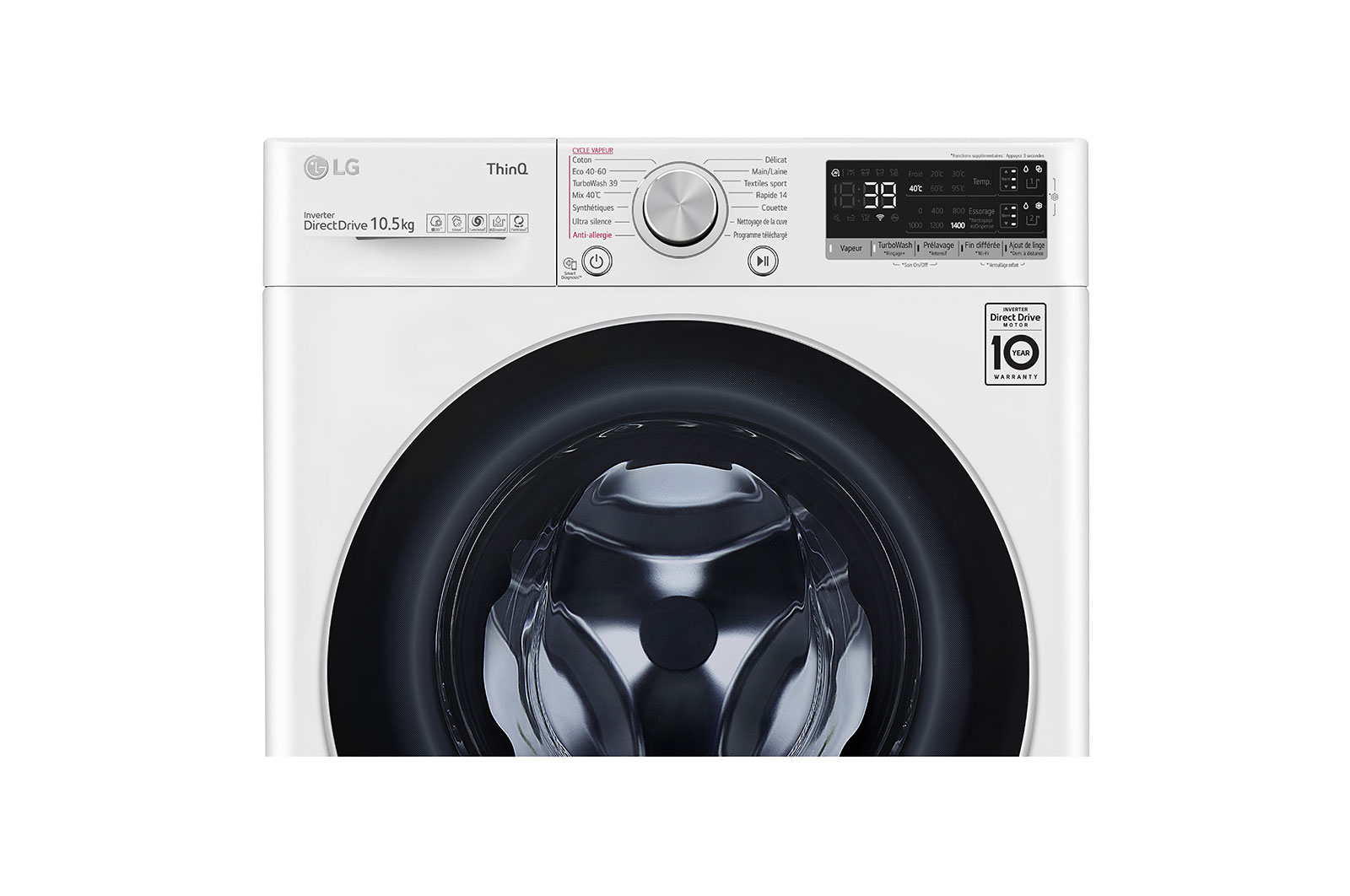 LG F14V71WSTA | Lave-linge 10.5 kg - 68L | AI Direct Drive™ | Moteur Direct Drive™ garanti 10 ans , LG F14V71WSTA