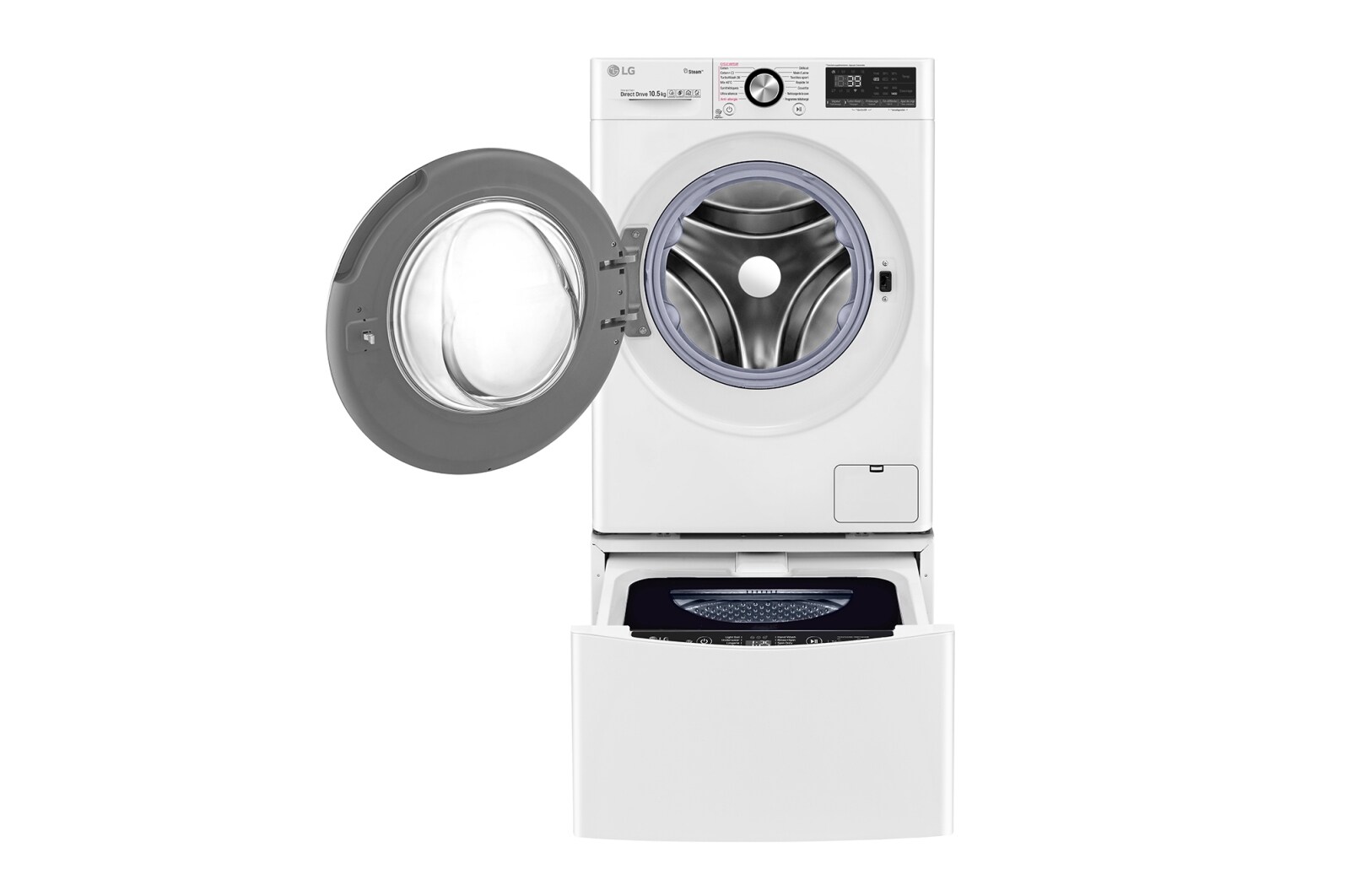 LG Lave-linge 10.5 KG - 68L  | 6 Motion Direct Drive™ | Moteur Direct Drive™ garanti 10 ans |  TurboWash™ 360 | AI DD | Steam + | 48/71dB | A+++(-50%) , LG F14V92WHS
