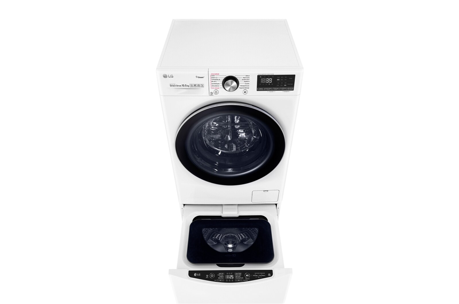 LG Lave-linge 10.5 KG - 68L  | 6 Motion Direct Drive™ | Moteur Direct Drive™ garanti 10 ans |  TurboWash™ 360 | AI DD | Steam + | 48/71dB | A+++(-50%) , LG F14V92WHS