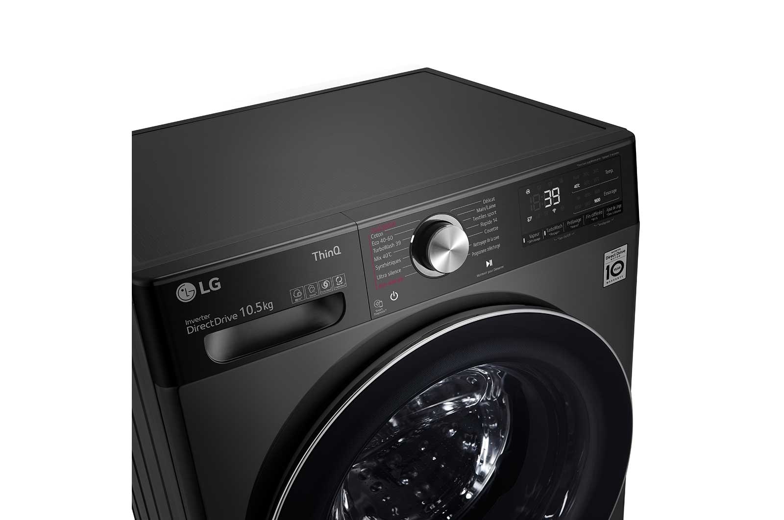LG Lave-linge 10.5 kg - 68L | AI Direct Drive™ | Moteur Direct Drive™ garanti 10 ans, LG F16V92BST