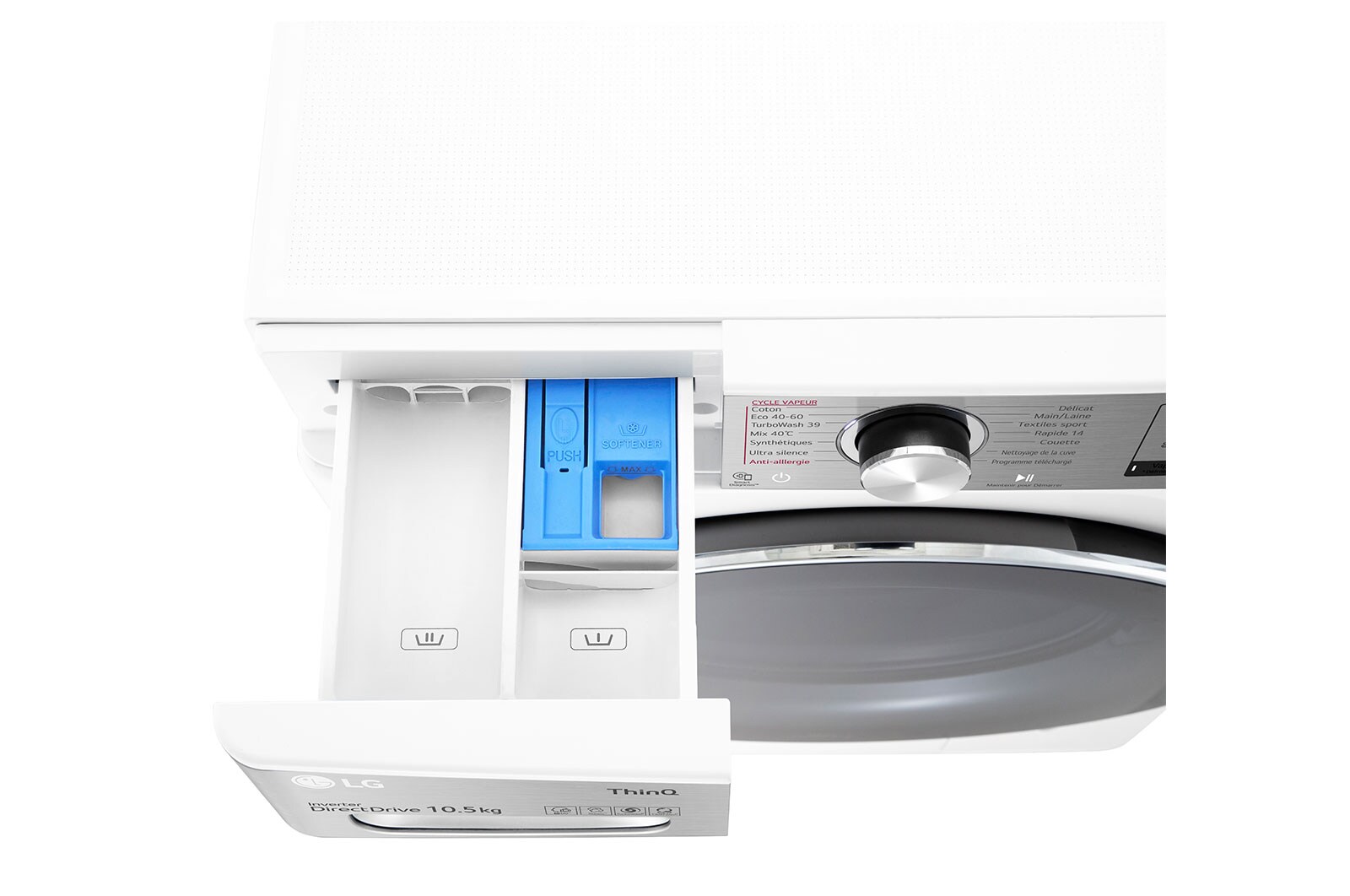 LG Lave-linge 10.5 kg - 68L | AI Direct Drive™ | Moteur Direct Drive™ garanti 10 ans, LG F16V92WHST