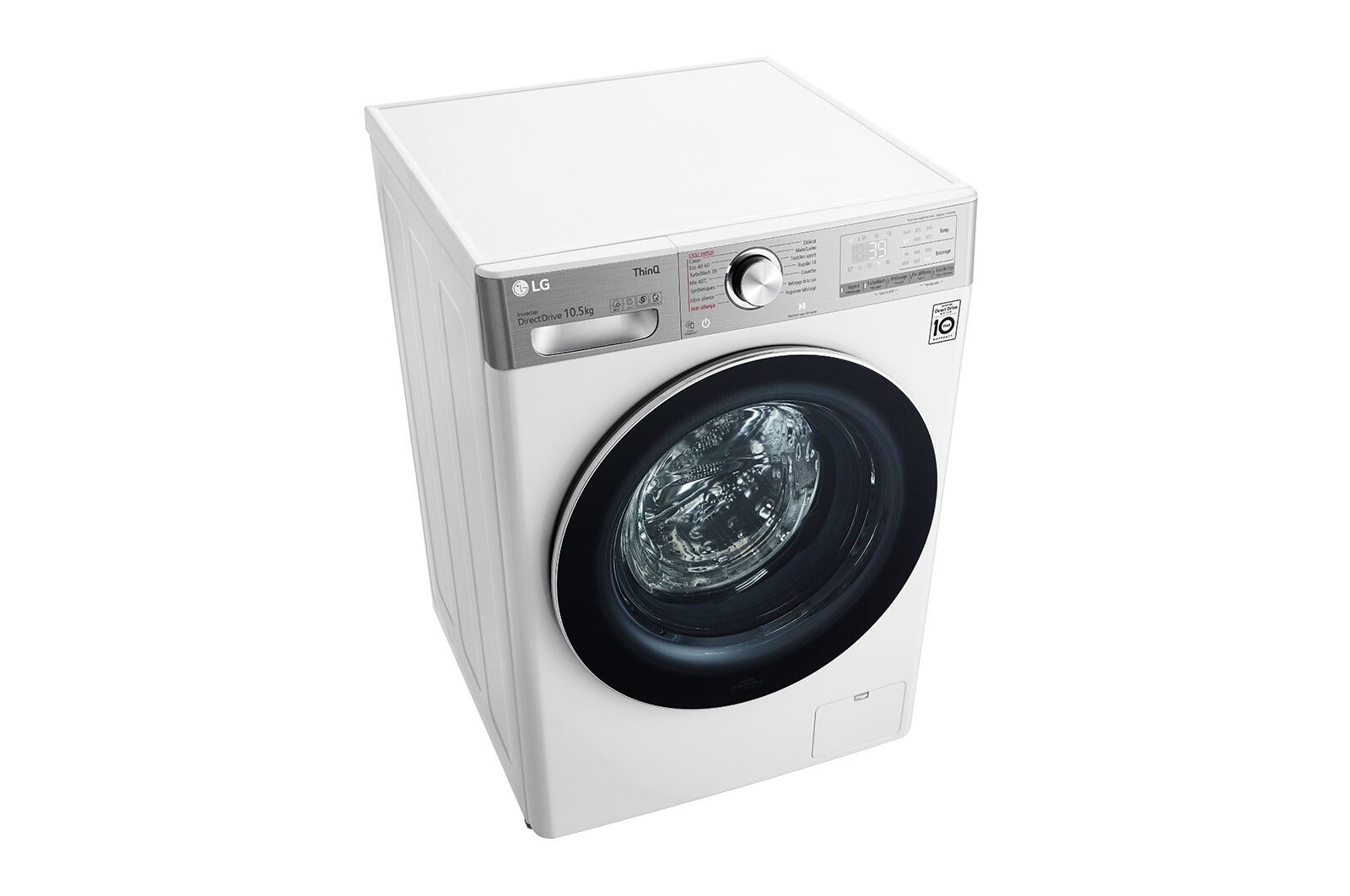 LG Lave-linge 10.5 kg - 68L | AI Direct Drive™ | Moteur Direct Drive™ garanti 10 ans, LG F16V92WHST